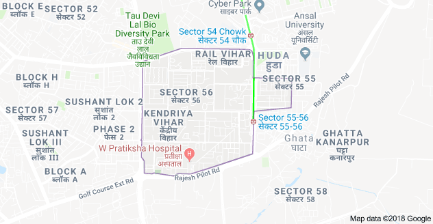 Trevoc Sector 56 Gurgaon Location Map